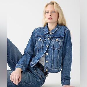 J. Crew Classic Cropped Blue Jean Jacket, size S